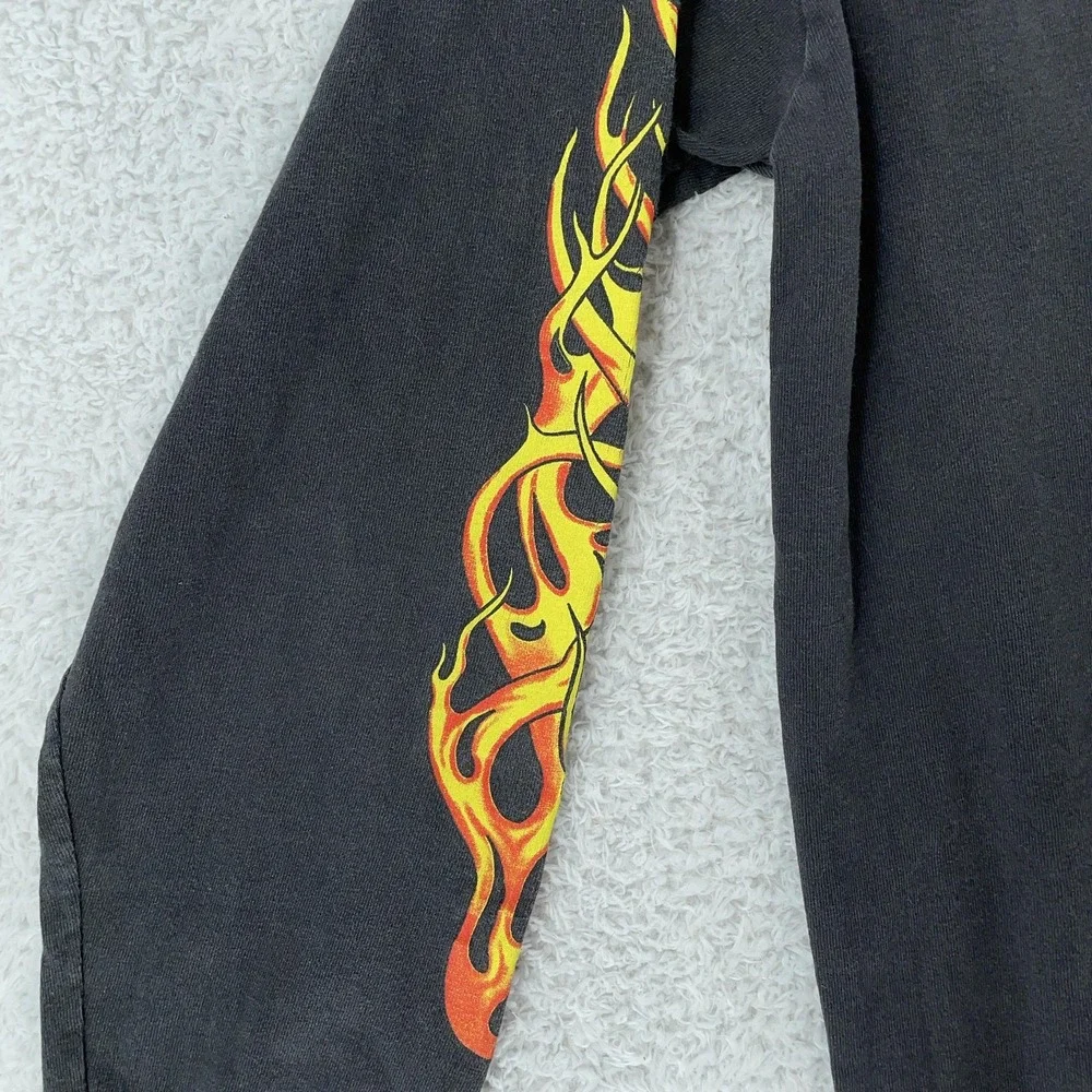 Vtg 2002 Daytona Beach Bike Week Flames Long Sleeve‎ T-Shirt Medium Levi's Biker